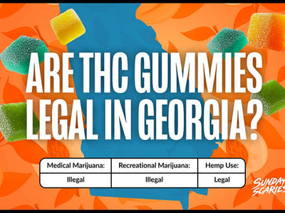 A chart showing the legality of THC gummies in Georgia for both hemp and marijuana