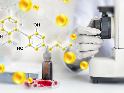 The chemical structure of CBD in a science lab showing if it shows up on a drug test