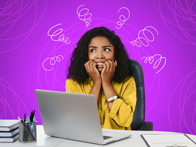 Mike Sill, CEO of Sunday Scaries, has meeting anxiety at his office desk