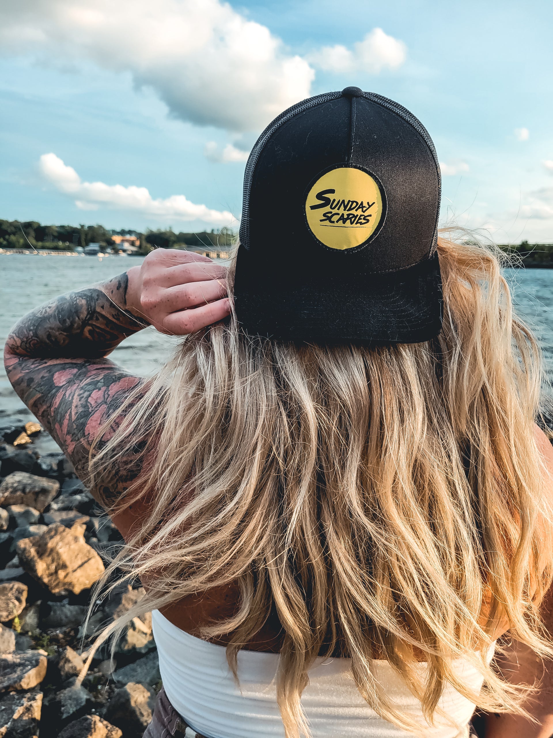 Sunday Scaries Snapback hats are enjoyed by females who want to showcase a beach vibe