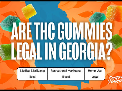 A chart showing the legality of THC gummies in Georgia for both hemp and marijuana