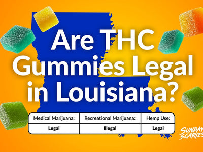 A chart showing whether THC gummies are legal in Louisiana for medical marijuana, recreational marijuana and hemp use