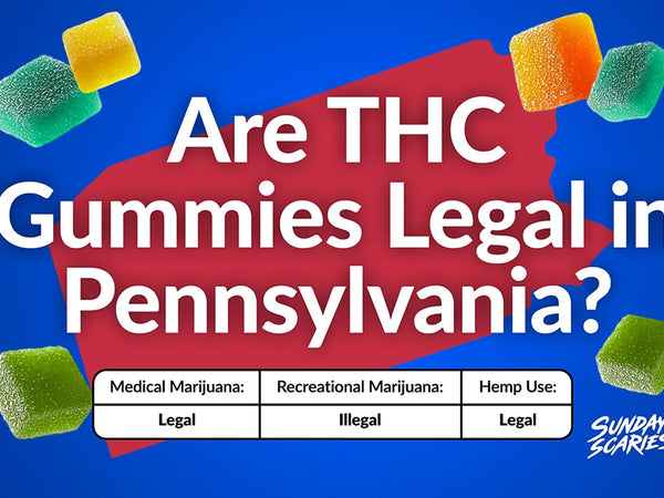 A graph showing the legality of THC gummies in Pennsylvania for both marijuana and hemp types