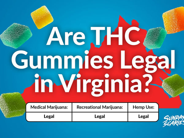 A graph showing the legality of THC gummies in Virginia for medical marijuana, recreational marijuana and hemp use