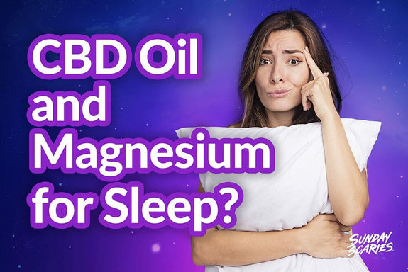 A woman questions whether she can take CBD and magnesium for sleep while grasping her pillow