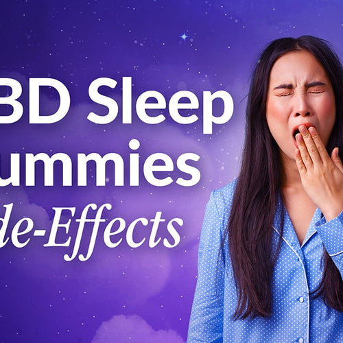 A woman yawns showing the side effects of CBD sleep gummies