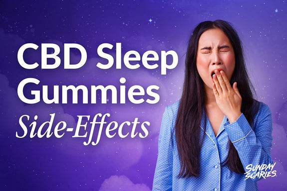 A woman yawns showing the side effects of CBD sleep gummies