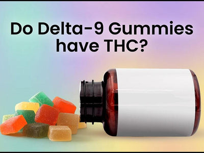 A bottle with a blank label questioning whether or not delta-9 gummies have THC