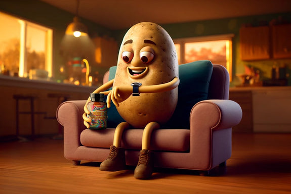 An animated couch potato checks it's watch wondering how long THC gummies last