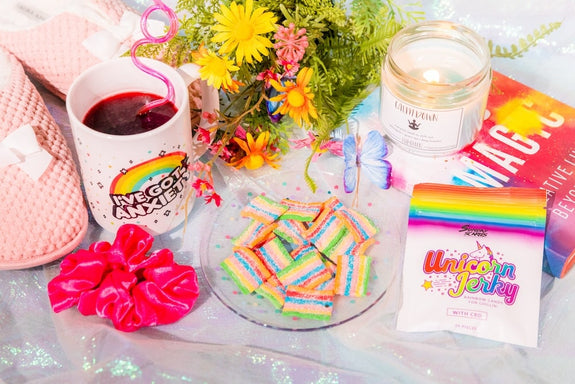 An photo of Sunday Scaries along with some homemade weed gummies showing how to make weed gummies