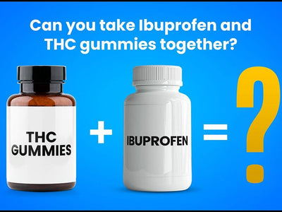 An image of two bottles showing whether you can take ibuprofen and thc gummies together