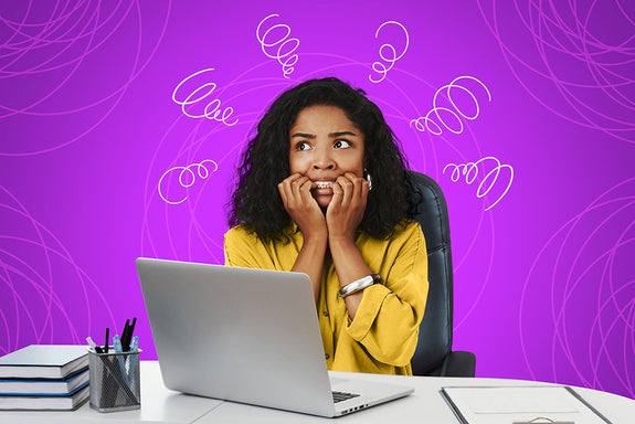 Mike Sill, CEO of Sunday Scaries, has meeting anxiety at his office desk