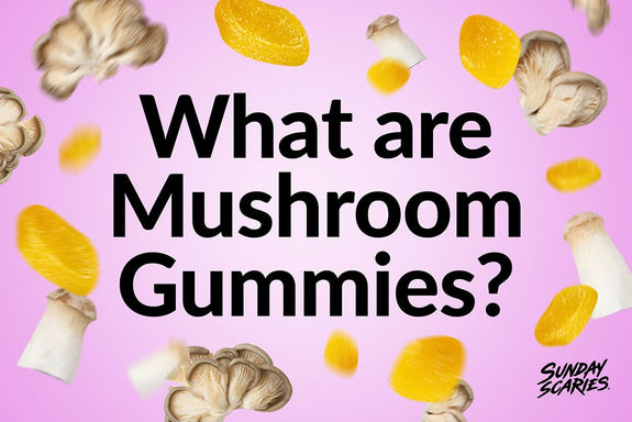 Different types of functional mushrooms infused with gummies