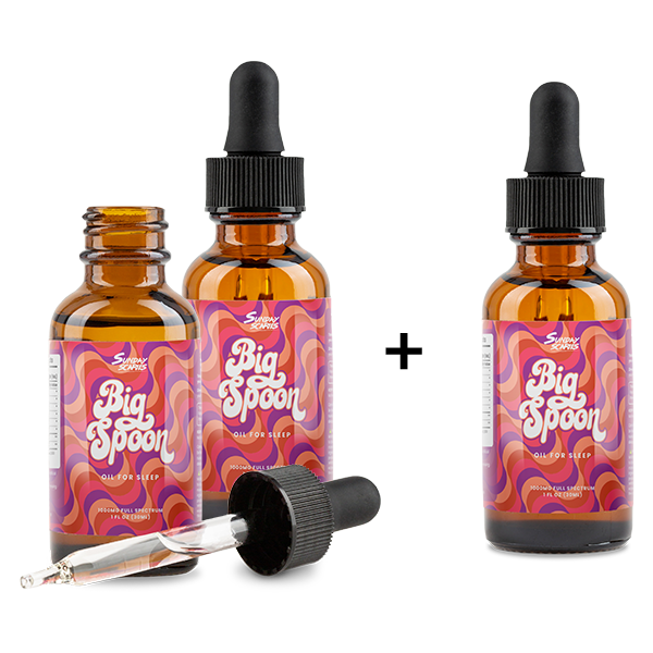 Image of 2 bottles of Big Spoon sleep oil plus an additional 1 free bottle of Big Spoon sleep oil