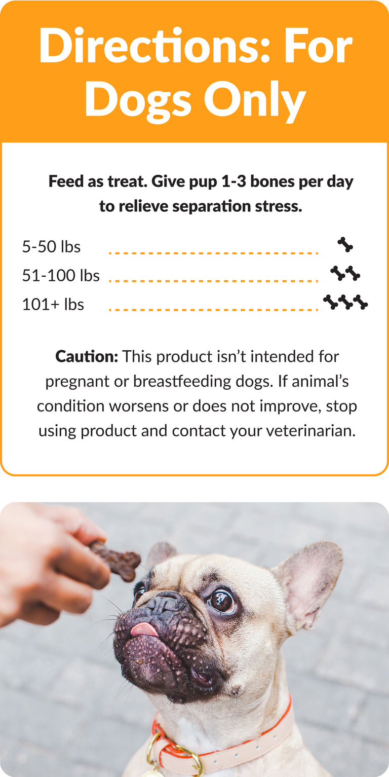 Directions for use of CBD treats for dogs based on how much they weigh
