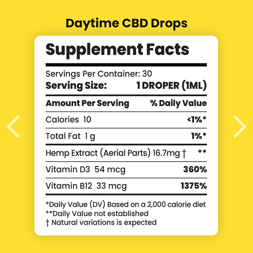 Sunrise & Sunset Bundle - Daytime Supplement Facts