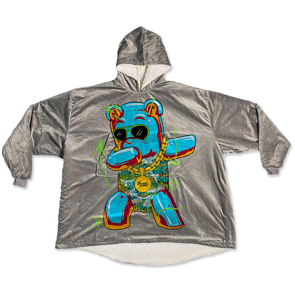 Sunday Scaries Merch Dabbing Bear Blanket Jacket